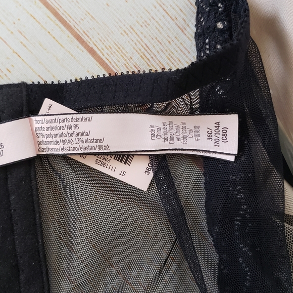 Victoria's Secret Dream Angels Chantilly Lace High Neck Thong Bodysuit Garter - Picture 12 of 14